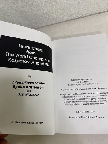 chess match Kasparov-Anand PCA Ch 1995 games lessons paperback - Picture 2 of 2