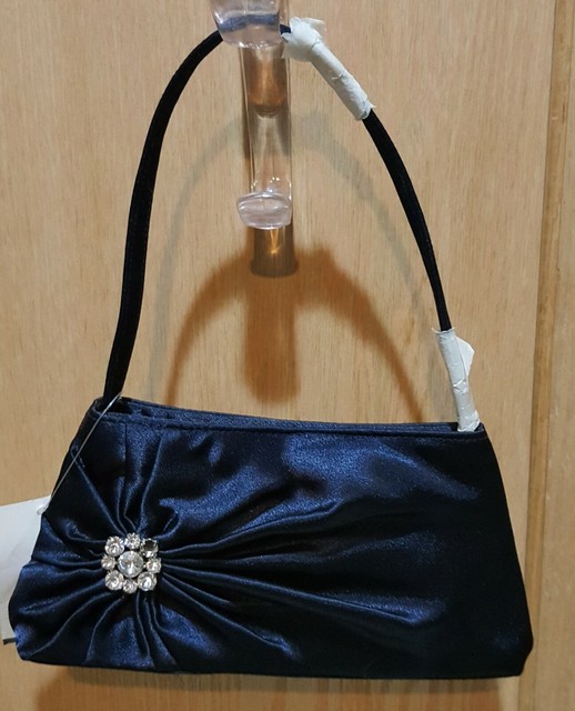 Navy Satin Rhinestone Embellished Formal Handbag eBay