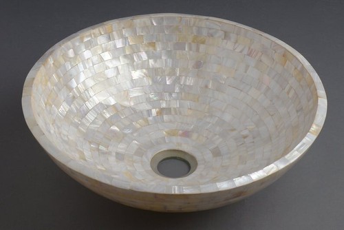 12"x12" MOP Gemstones Random Work Wash Basin Handmade Couter Top Vessel Decors