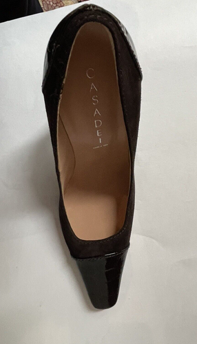 BOMBAS CASSADEI CUERO/GAMUZA TACÓN ALTO - Talla 8.5 - NUEVAS - ITALIA - Imagen 10 de 12