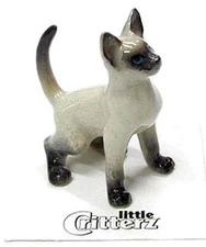 ➸ LITTLE CRITTERZ Cat Miniature Figurine Siamese Cat Kitten Blaze 