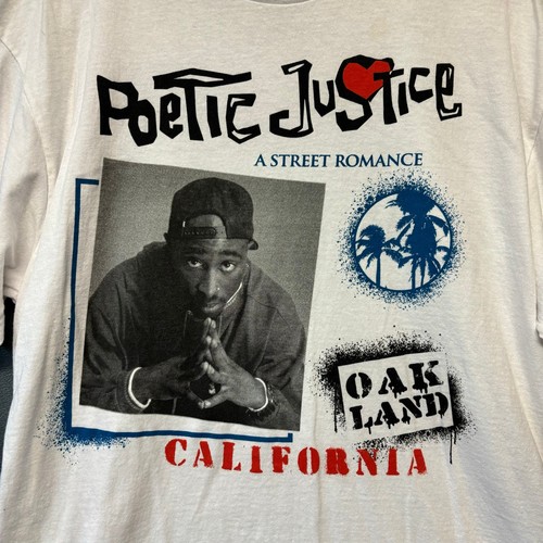 Poetic Justice Tupac Shirt Men XL Streetwear Hip Hop West Coast Rap Jada Pinkett - Picture 4 of 5