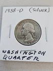 1958 D Washington Quarter 25C Silver Circulated Uncertified US Coin