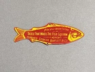 VINTAGE 12” HIBBARD SPENCER BARLETT FISH PORCELAIN SIGN CAR OIL GAS MOTORCYCLE