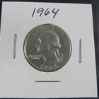 1964 Washington Quarter • 90% Silver • Circulated • Nice Coin!