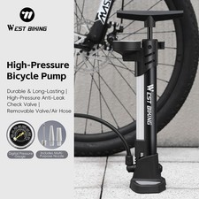 WEST BIKING Steel Bike Pump Floor Ball Inflator Motorcycle Bicycle Pump 160PSI
