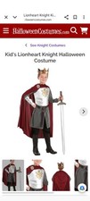 Kid's Knight Costume with Sword Cape Size Large