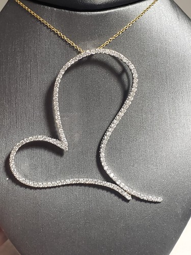 Large diamond heart pendant - Picture 3 of 20