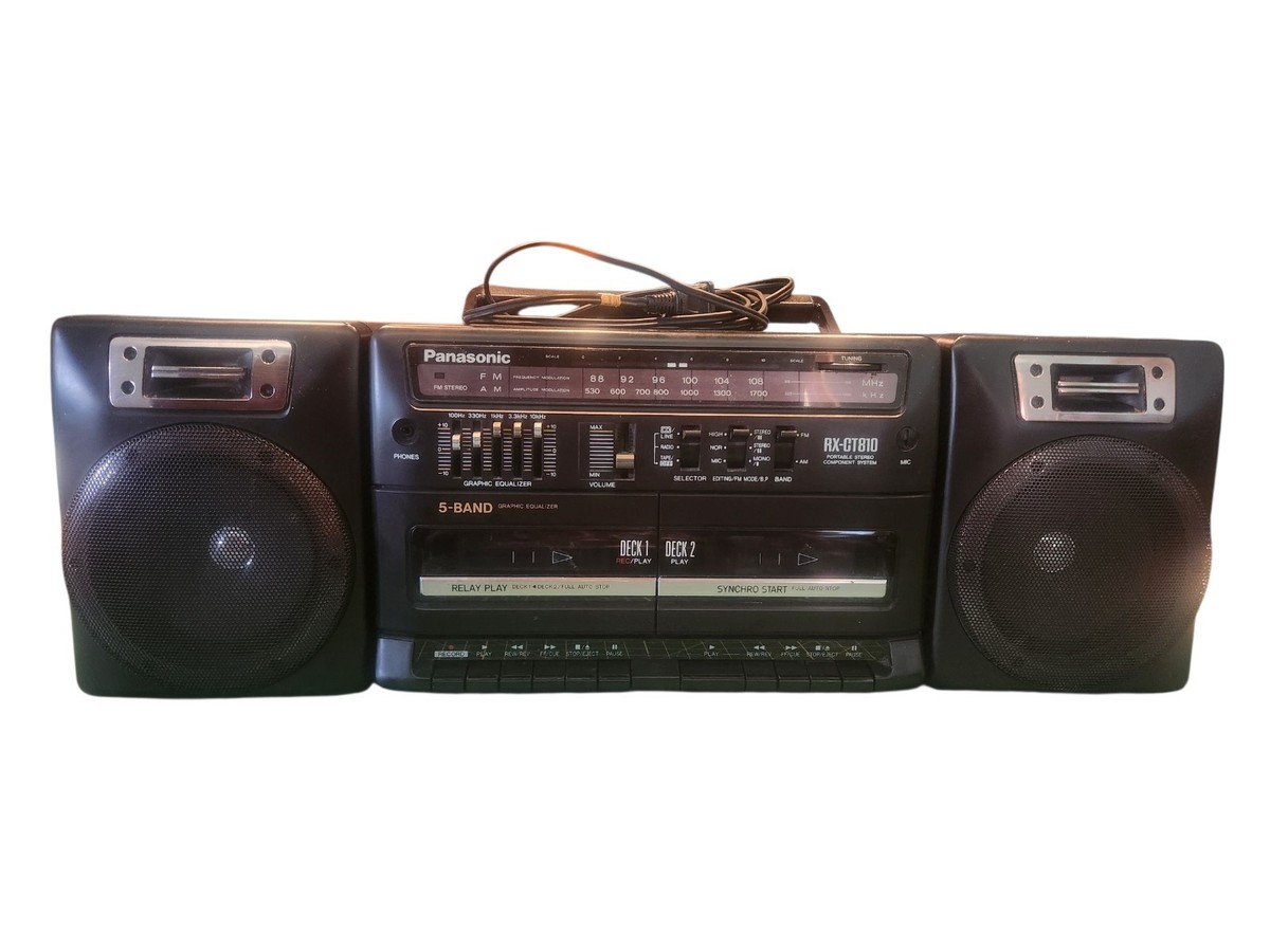 Vintage Panasonic RX-CT810 Boom Box AM-FM 2 Cassette Tape Decks