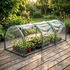 Transparent PVC Garden Tunnel Cover for Greenhouse 300 100 80cm Portable