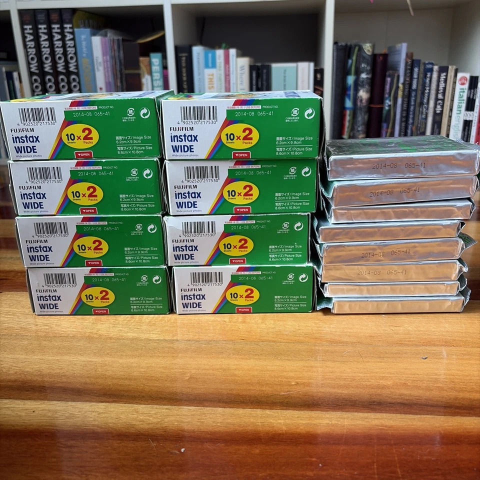 LOTE DE 12 PELÍCULAS INSTANTÁNEAS FUJI FILM INSTAX Anchas 10 Paquetes Caducados 2014 Foto 2 de 4