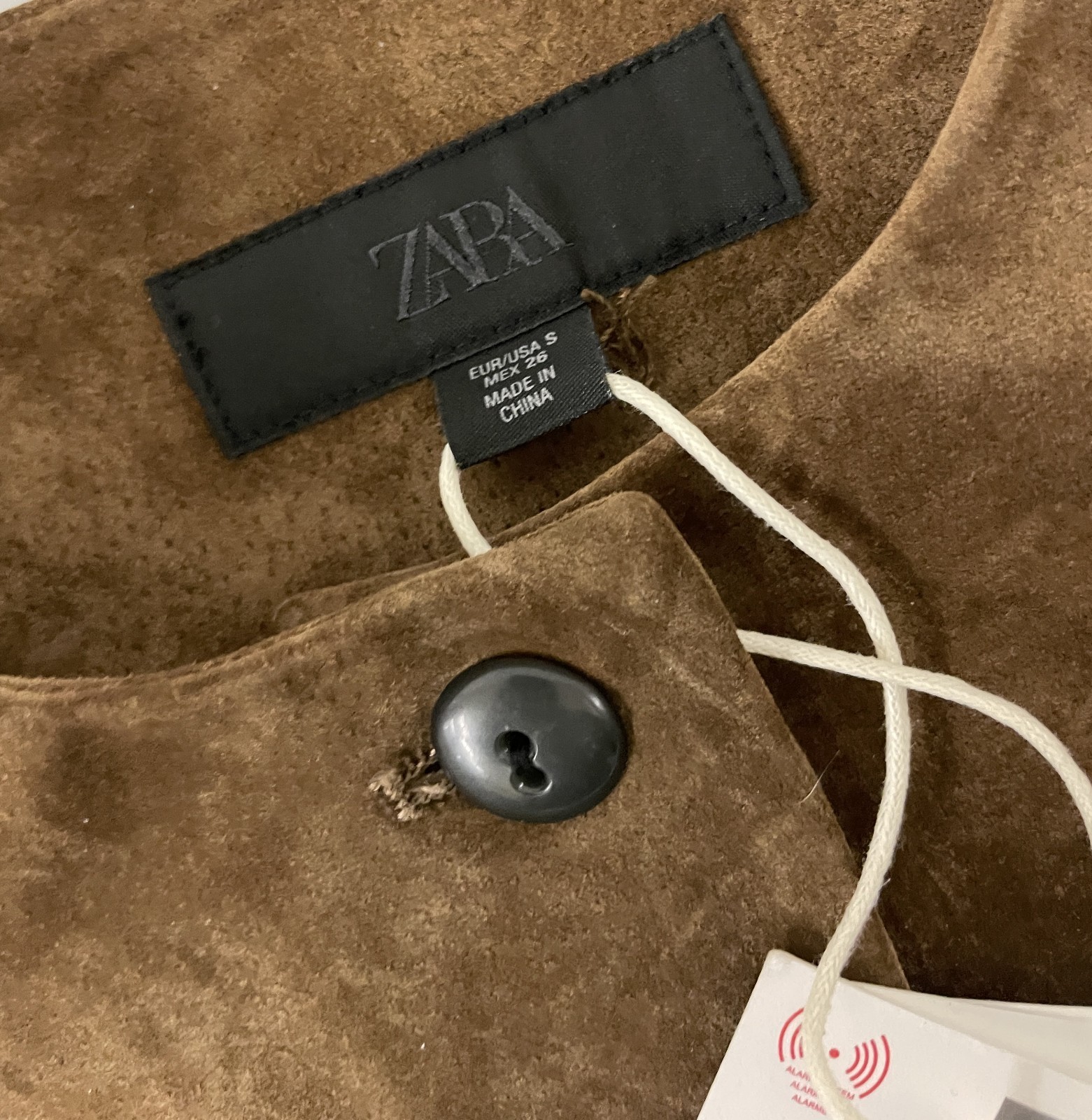 Zara Womens Blazer Jacket Size S Brown Leather Flared Hem Peplum 6318/232 NWT image 8