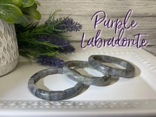 Purple Labradorite Bracelet, Labradorite Soft Bangle Bracelet, Labradorite