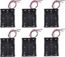 6PCS Durable Black AA Battery Holders with Spring Clip - Easy Access Design
