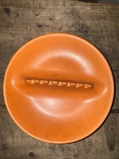 VINTAGE LARGE PORCELAIN POTTERY HYALYN ASHTRAY CORK PAD HEAVY USA Orange