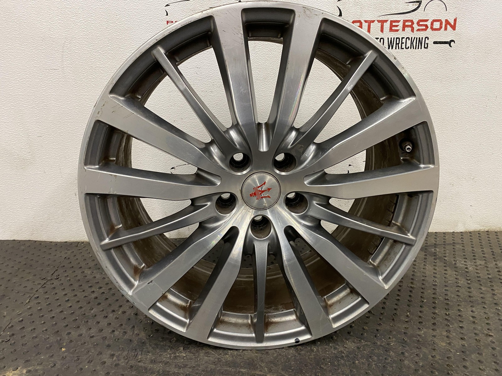 14-24 MASERATI GHIBLI FRONT 15 SPOKE ALLOY RIM WHEEL 19X8, 5 LUG, ID 670016852