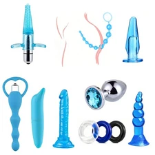 11pcs SM Anal Beads Vibrator Butt Plug G-spot Dildo Clitoris Stimulator Sex Toys