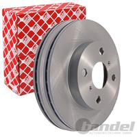 2X febi Bremsscheiben Ø235Mm Vorne Passend FÜR Toyota Yaris