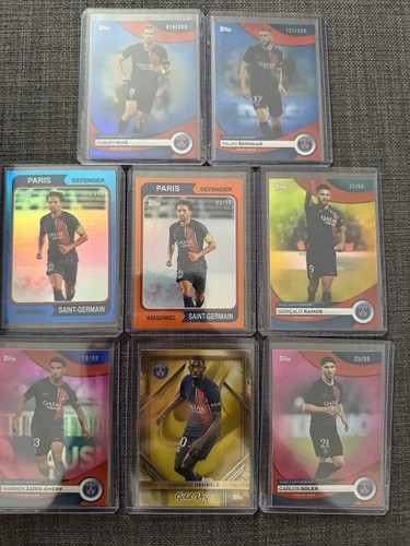 Topps PSG Team Set 23/24 8 Karten u.a Ousmane Dembele /50 , Marquinhos /25