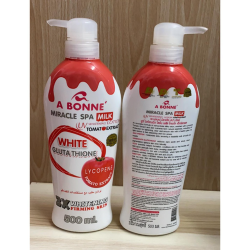 2X A Bonne Miracle Spa Milk UV Whitening Lotion with Tomato Extract 500ml - Picture 5 of 11