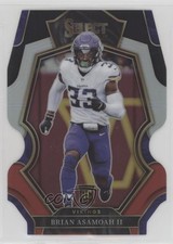 2022 Panini Select Premier Level Black & Red Prizm Die-Cut Brian Asamoah II 0b3