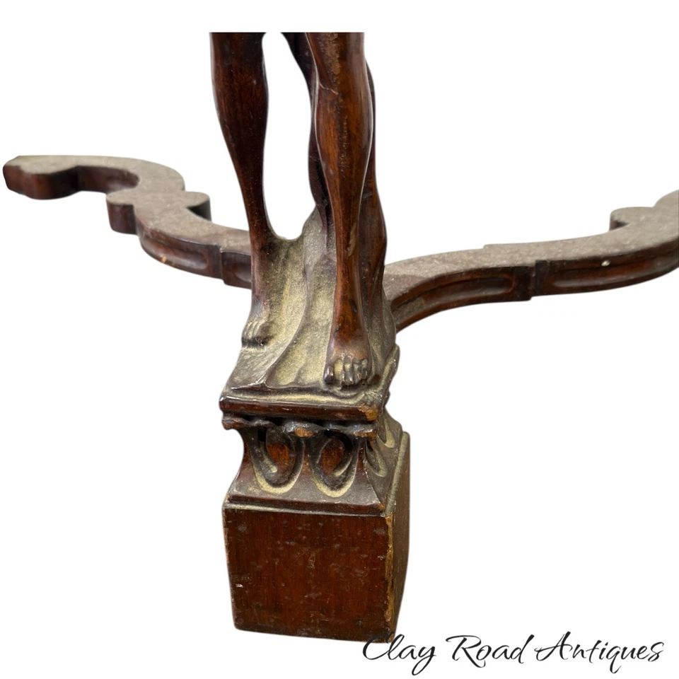 Antigua victoriana francesa figura dama pequeña consola mesa ocasional caoba Foto 3 de 4