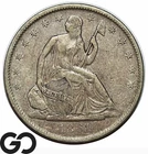 1861-O Seated Liberty Half Dollar, VF+, Scarce New Orleans Mint