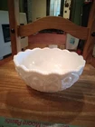 LE Smith Glass Co  MilkGlass Pattern Milk Glass Bowl 7-3/8"w Vintage