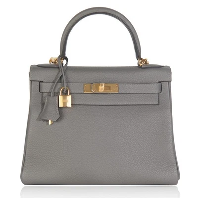 Hermès Etain Clemence Retourne Kelly 28 GHW - Photo 1/4