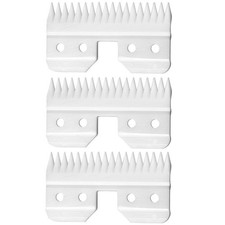 WAHFOX 3pcs Fast Feed Ceramic Blades for Oster Clipper 3PCS, White