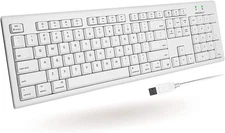 Macally Full-Size USB Wired Keyboard for Mac Mini/Pro, iMac Desktop white 