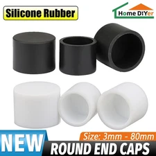 3-80mm Round Silicone Rubber End Caps Inserts Plug Tube Chair Legs Screw Protect