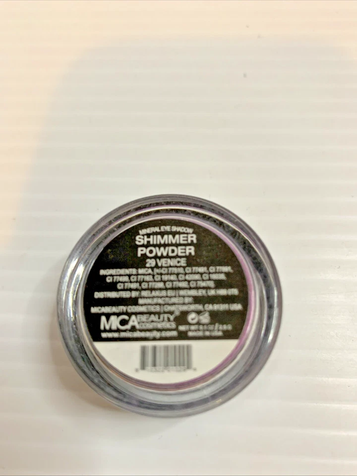 Sombra de ojos mineral en polvo brillante MICA BEAUTY Venice lavanda tamaño completo 2,5 g nueva Foto 2 de 3