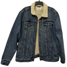 Old Navy Sherpa Lined Denim Jean Jacket Large Tall