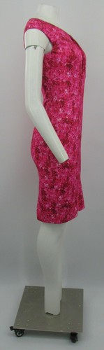 Michael Kors Pink Floral Long Sleeve Dress w/ Asymmetrical Neckline sz 4 - Picture 2 of 4