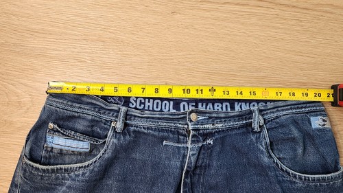 School Of Hard Knocks Jeans 42x32 Blue Denim Baggie Streetwear Embroidered Vtg - Bild 17 von 23