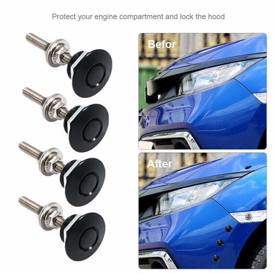 4x Auto Quick Release Stoßstange Latch Push Button Motorhaube Haube Pin Lock Cli