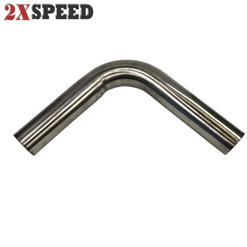 EMUSA 2.5" Polished Stainless Steel 90 Degree Bend Pipe Tube Exhaust New Brand - Picture 3 of 7