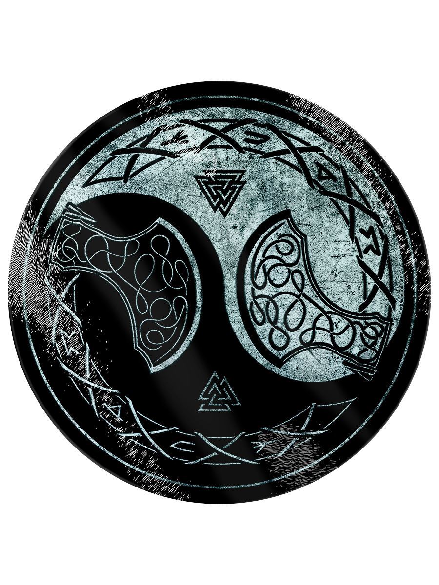 Chopping Board Viking Yin Yang Glass Black 31x31cm