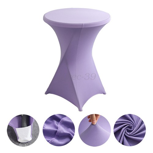 2025 Stretch Cocktail Round Table Cloth Cover Bar Spandex Wedding Party Decor - Picture 5 of 43