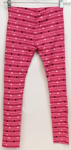 NWOT 2007 Gymboree Tres Chic Striped Heart Leggings sz 9 Pants Hot Pink - Picture 4 of 7