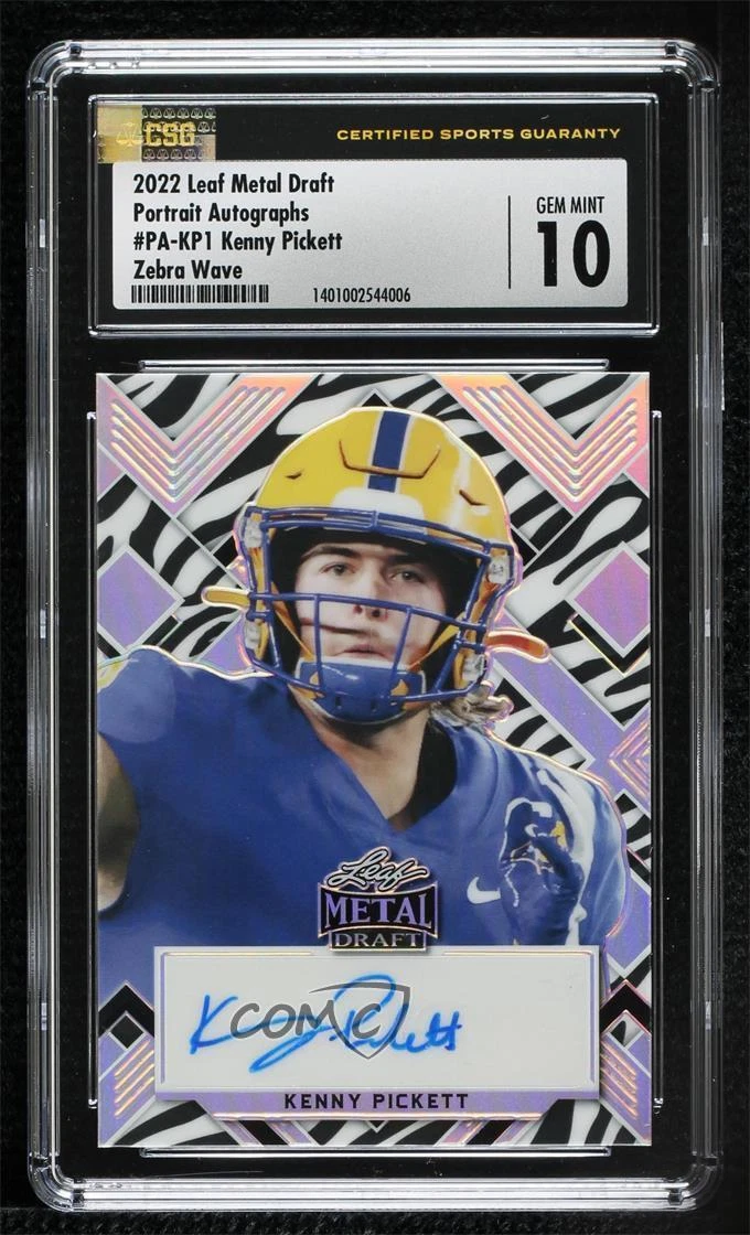 Kenny Pickett Leaf Draft Metal Portrait #PKP1 Green Wave