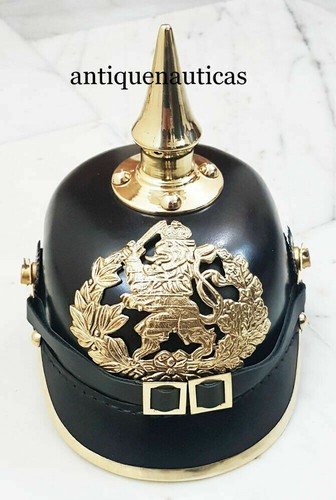 Casco Pickelhaube alemán de latón de la Primera Guerra Mundial Casco de espig... - Imagen 2 de 4