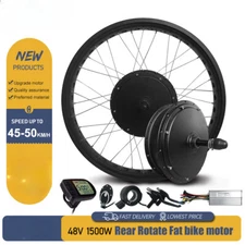 Snow Fat Bike Ebike Conversion Kit 20/26in 48V 1500W Rear Rotate Hub Motor Wheel