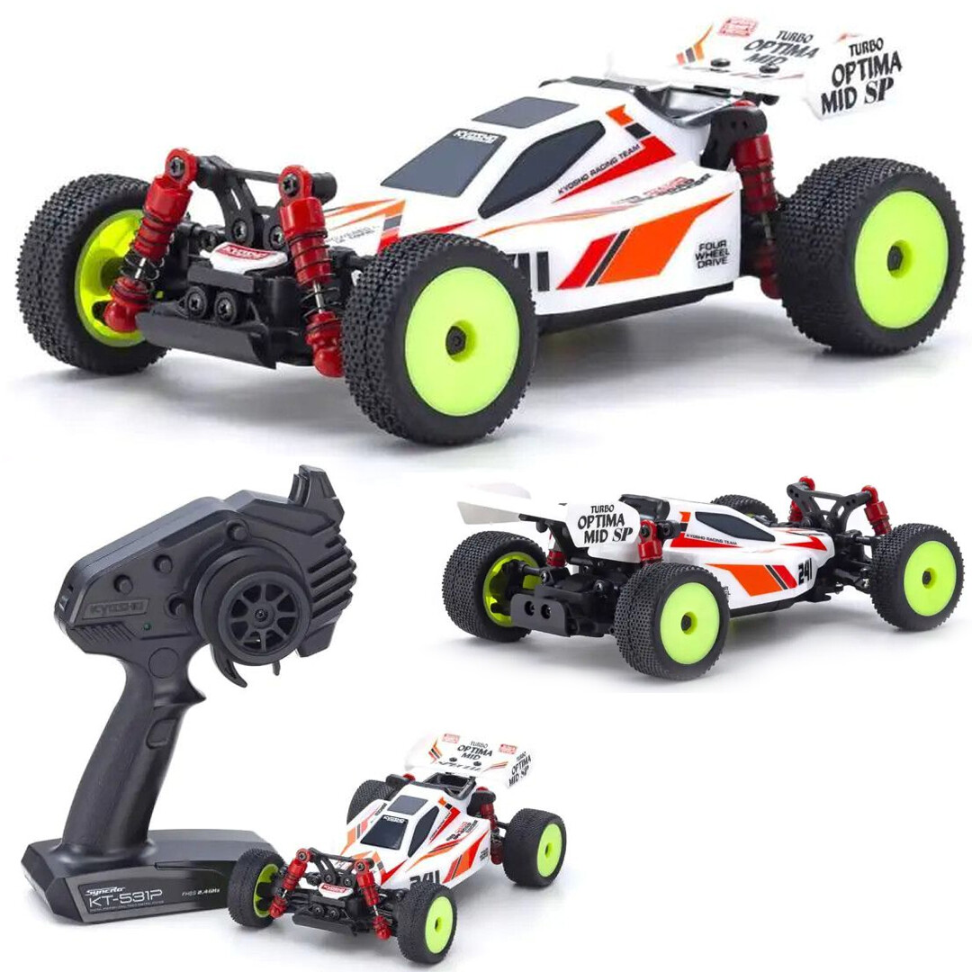 KYOSHO MINI-Z BUGGY オプティマ MID Kyosho RC Mini Z Buggy TURBO OPTIMA Mid 4WD -RTR- WHITE- 32095W