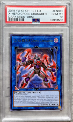 Yugioh Card 1st Ed Xtra HERO Cross Crusader PSA 10 Dark Neostorm