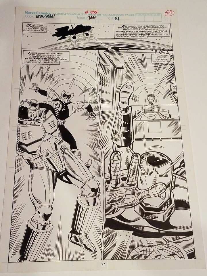 Iron Man #255 page 27 Original Comic Art, Herb Trimpe; Crimson Dynamo Comic Art