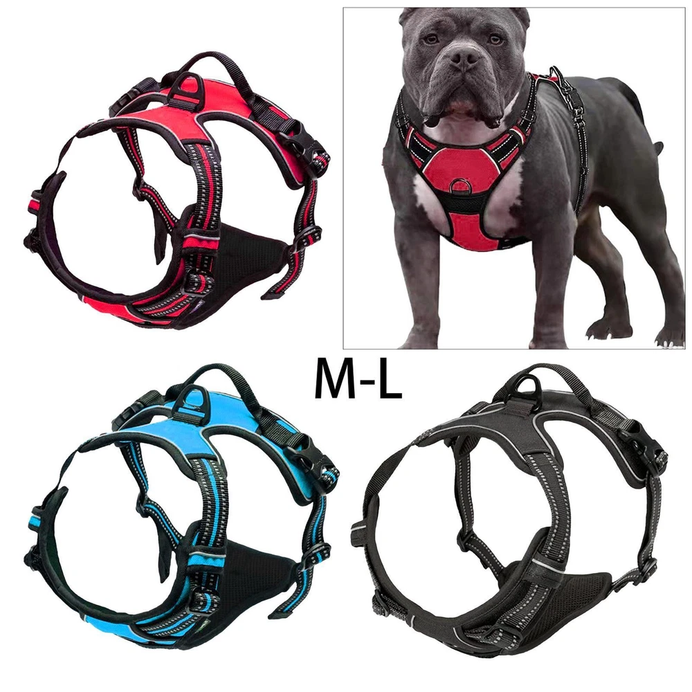 Dog Harness Vest Reflective Adjustable for Running Pet Small to Large Dogs