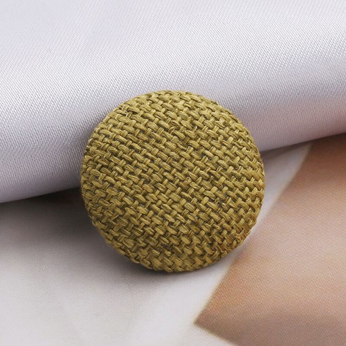 10Pcs Metal Round Buttons Linen Fabric Covered Shank Button DIY Sewing Crafts - Picture 7 of 38