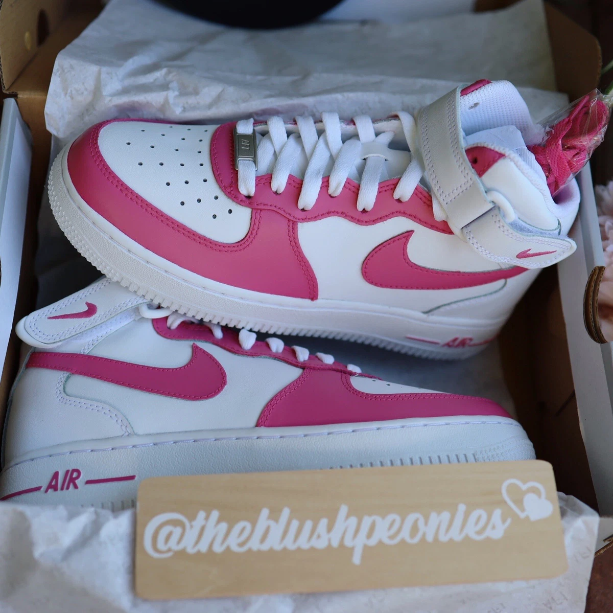 Nike Air Force 1 pink Flower Custom Sneaker AF1 